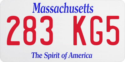 MA license plate 283KG5