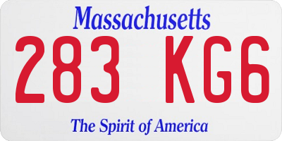 MA license plate 283KG6