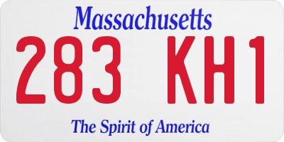 MA license plate 283KH1