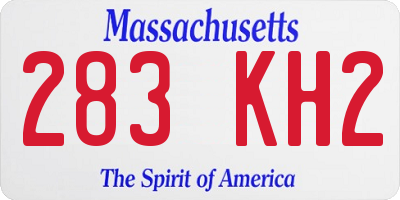 MA license plate 283KH2