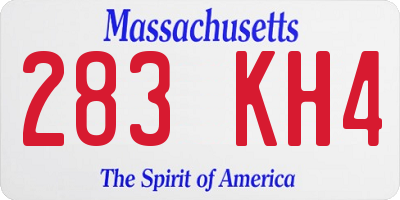 MA license plate 283KH4