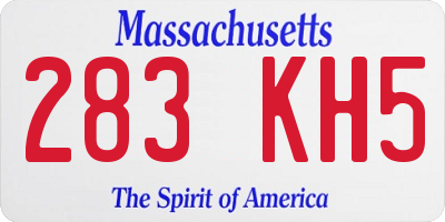 MA license plate 283KH5