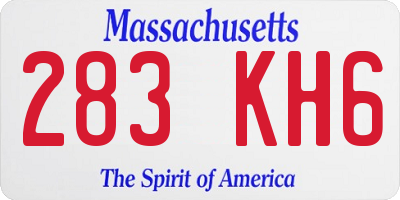 MA license plate 283KH6