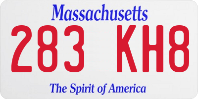 MA license plate 283KH8