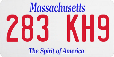 MA license plate 283KH9