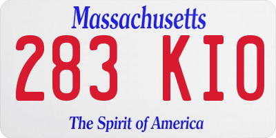 MA license plate 283KI0