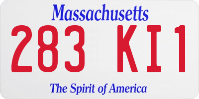 MA license plate 283KI1