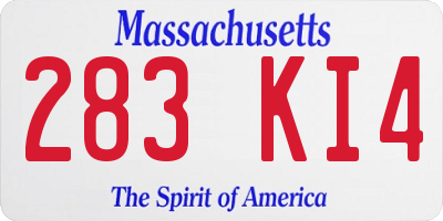 MA license plate 283KI4
