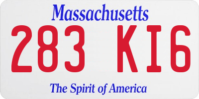 MA license plate 283KI6