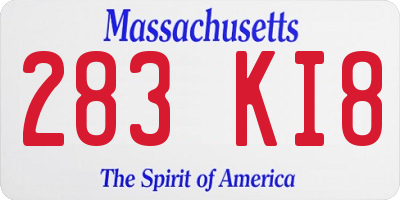 MA license plate 283KI8