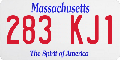 MA license plate 283KJ1