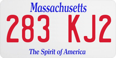 MA license plate 283KJ2