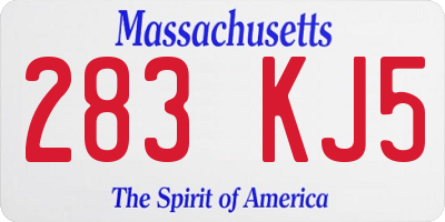 MA license plate 283KJ5