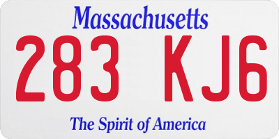 MA license plate 283KJ6