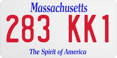 MA license plate 283KK1