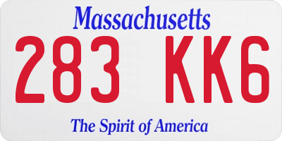 MA license plate 283KK6