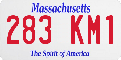 MA license plate 283KM1