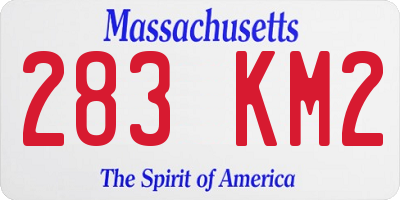 MA license plate 283KM2