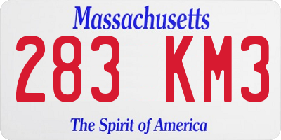 MA license plate 283KM3