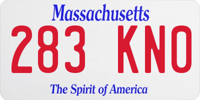 MA license plate 283KN0