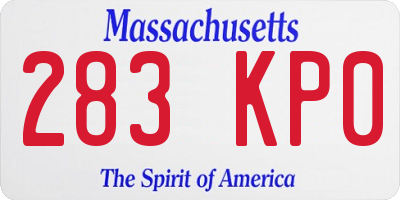MA license plate 283KP0