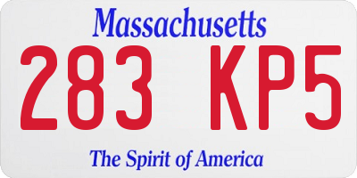 MA license plate 283KP5