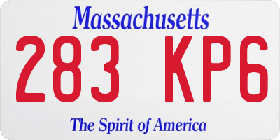 MA license plate 283KP6