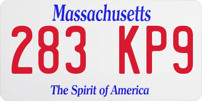 MA license plate 283KP9