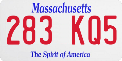 MA license plate 283KQ5