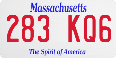 MA license plate 283KQ6
