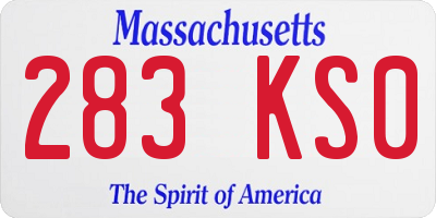 MA license plate 283KS0