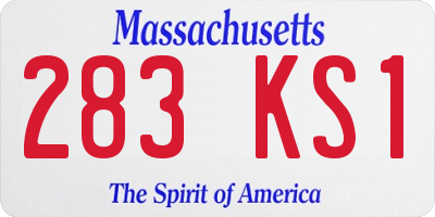 MA license plate 283KS1