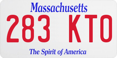 MA license plate 283KT0