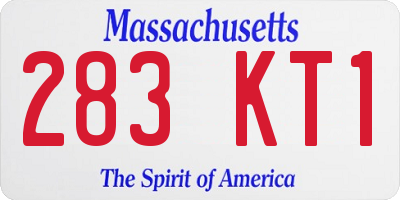 MA license plate 283KT1