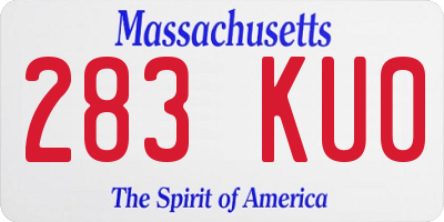 MA license plate 283KU0