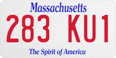 MA license plate 283KU1