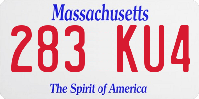 MA license plate 283KU4