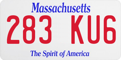 MA license plate 283KU6