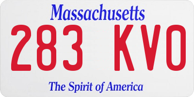 MA license plate 283KV0