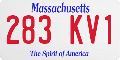 MA license plate 283KV1
