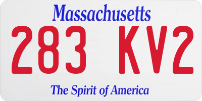 MA license plate 283KV2