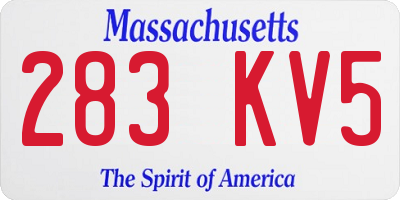 MA license plate 283KV5