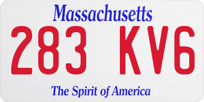 MA license plate 283KV6