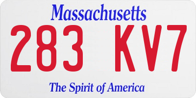MA license plate 283KV7
