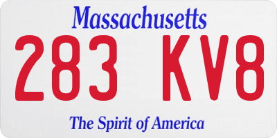 MA license plate 283KV8