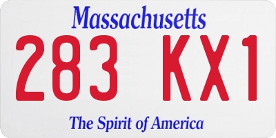 MA license plate 283KX1