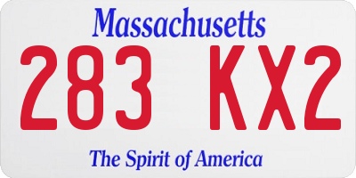 MA license plate 283KX2