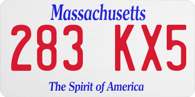 MA license plate 283KX5