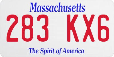MA license plate 283KX6