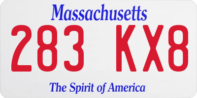 MA license plate 283KX8